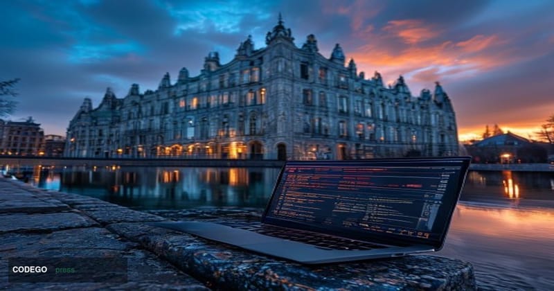 A dramatic cinematic editorial photograph set in Brussels, Belgium, featuring the iconic curved glass facade of the European 