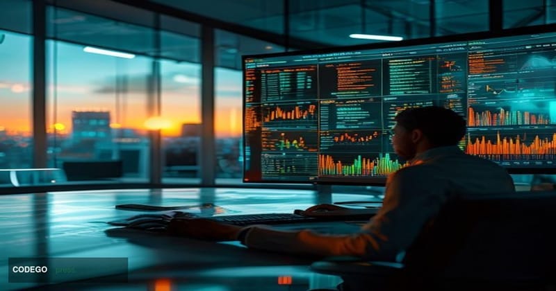 A cinematic editorial photograph set inside a sleek, modern fintech office environment clearly identifiable as a Silicon Vall
