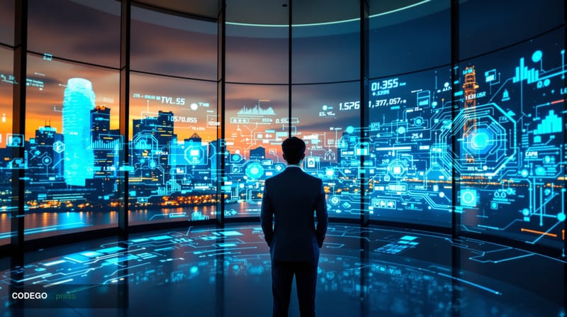 A dramatic cinematic editorial photograph set inside a modern Singapore financial technology operations center, with floor-to
