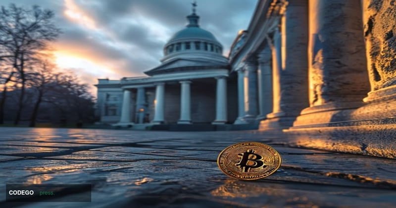 A photorealistic editorial photograph of the New Hampshire State House in Concord, its classic granite neoclassical facade ba