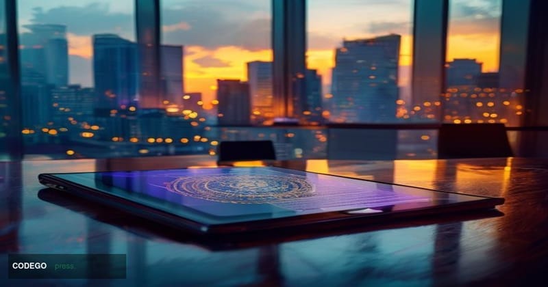 A dramatic cinematic editorial photograph set in São Paulo's financial district, with the iconic glass-and-steel skyline of F