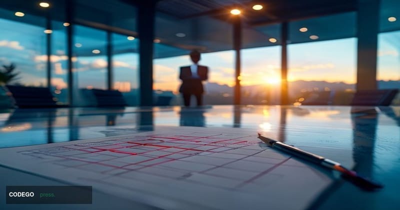 A dramatic cinematic close-up of a sleek corporate boardroom table at PayPal's San Jose, California headquarters, shot from a