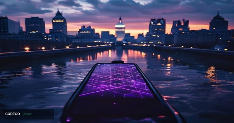 A dramatic cinematic editorial photograph centered on the City of London financial district skyline at dusk, with the iconic 