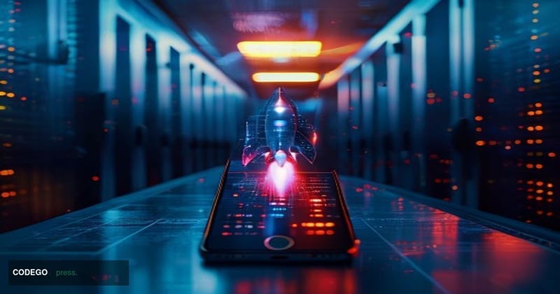 A cinematic editorial photograph depicting a dramatic digital heist scenario: in the foreground, a sleek smartphone screen di