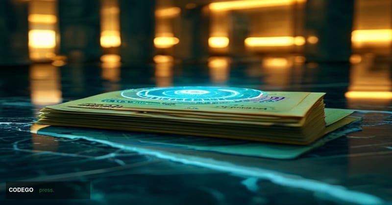 A cinematic editorial close-up of a conceptual financial layering scene: three distinct horizontal layers — a crisp paper ban