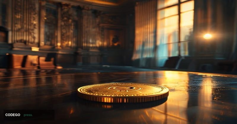 A photorealistic editorial photograph set inside a grand, wood-paneled presidential meeting room resembling the White House C