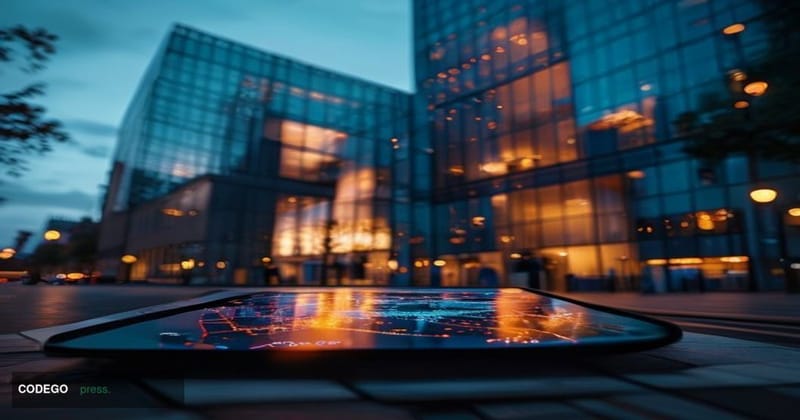 A commanding exterior shot of the Financial Conduct Authority's Stratford headquarters in East London, photographed at dusk w