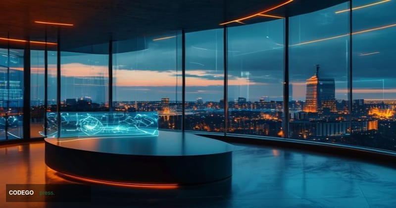 A dramatic cinematic editorial photograph set inside a sleek, minimalist digital banking operations center, with floor-to-cei