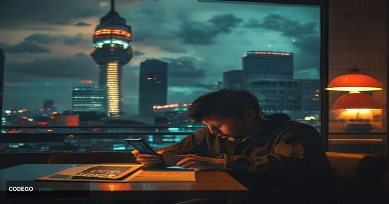 A dramatic cinematic editorial photograph set in Ho Chi Minh City, Vietnam, with the iconic Bitexco Financial Tower visible i