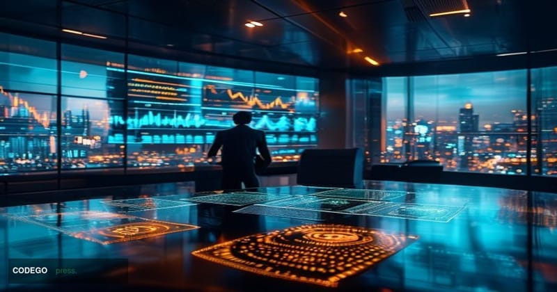 A cinematic editorial photograph set inside a sleek, high-security financial technology operations center unmistakably brande