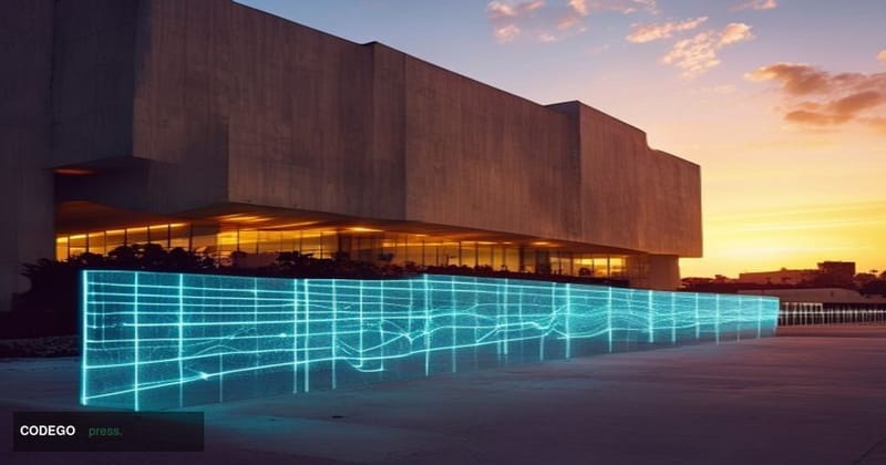A photorealistic editorial photograph taken in Harare, Zimbabwe, with the iconic Reserve Bank of Zimbabwe headquarters buildi