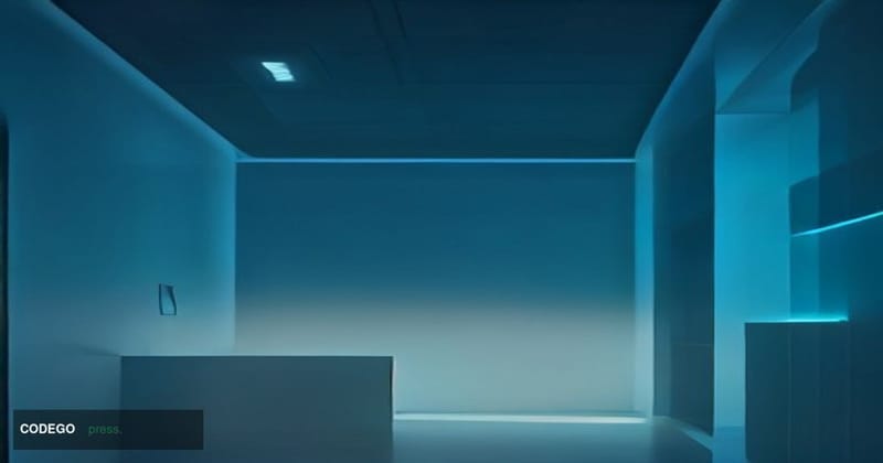 A cinematic editorial photograph depicting a sleek, near-future financial operations center, shot from a low wide-angle persp