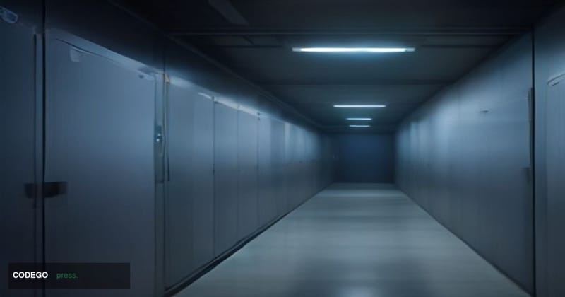 A cinematic editorial photograph of a sleek, modern server infrastructure environment deep inside a secure data center facili
