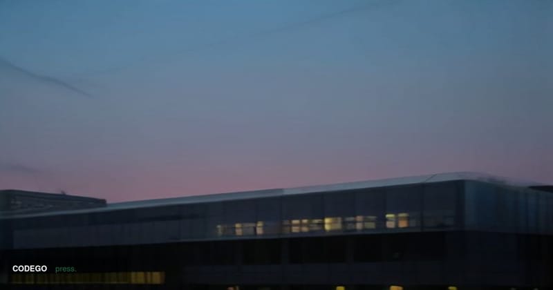 A cinematic editorial photograph of the Financial Conduct Authority's London headquarters building exterior in the City of Lo