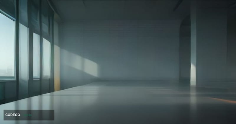 A photorealistic editorial photograph of a sleek, modern financial trading floor interior in the City of London, viewed from 