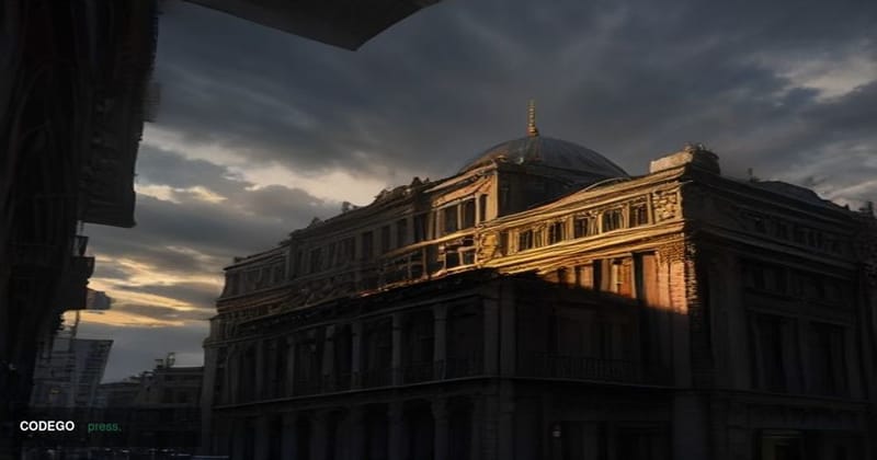 A cinematic editorial photograph taken at street level in Istanbul's financial district, with the iconic silhouette of the Bo