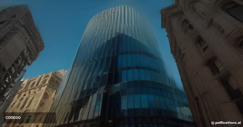 A cinematic editorial photograph shot at ground level looking upward along a grand Victorian-era financial district street in