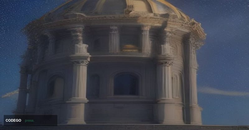 A cinematic editorial photograph of the Wyoming State Capitol building in Cheyenne at dusk, its classical white stone dome gl
