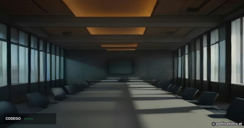 A cinematic editorial photograph of a sleek, modern financial technology operations center interior, shot from a low angle lo