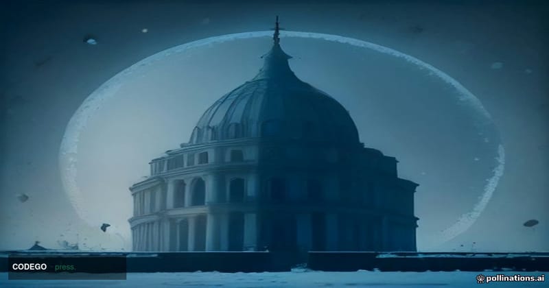 A dramatic cinematic editorial photograph set in Moscow, Russia, with the iconic domed silhouette of the Bank of Russia headq