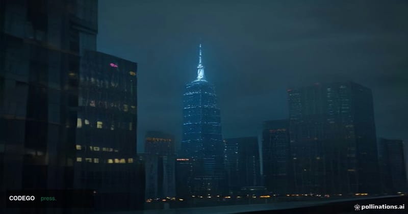 A cinematic editorial photograph depicting the exterior of a sleek, modern government regulatory building in Taipei, Taiwan, 