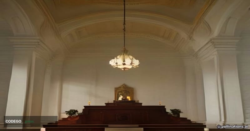 A cinematic editorial photograph set inside a grand, architecturally imposing Thai central bank building interior, shot from 